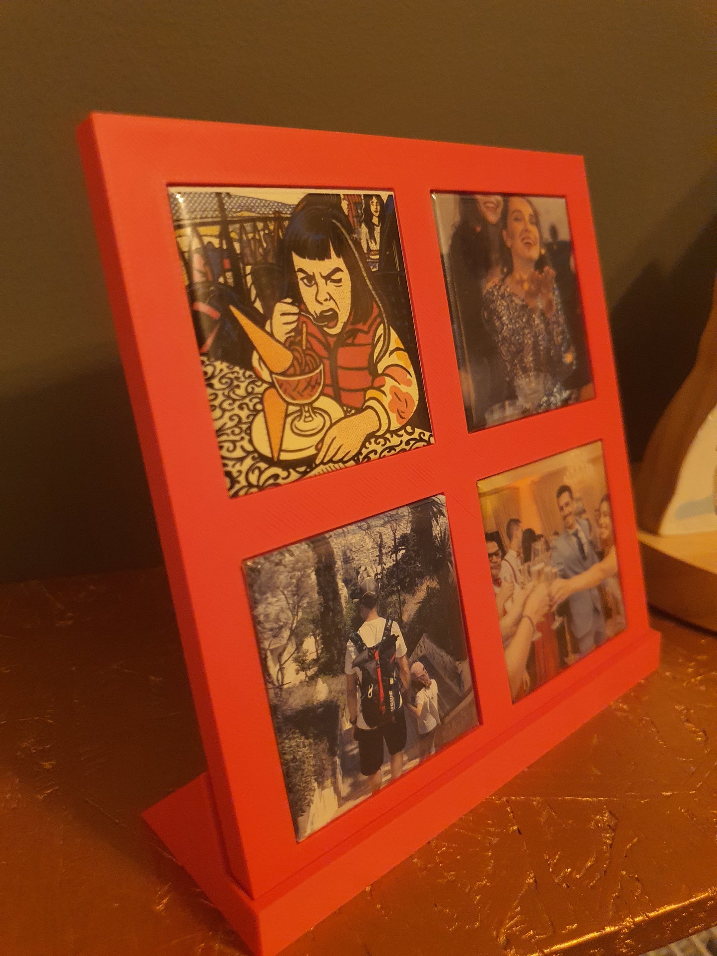 Ramka magnetyczna na 4 magnesy – stojąca i na lodówkę (13x13 cm, PLA)